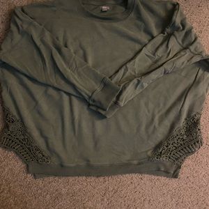 Womens aerie pullover with crochet side detailing